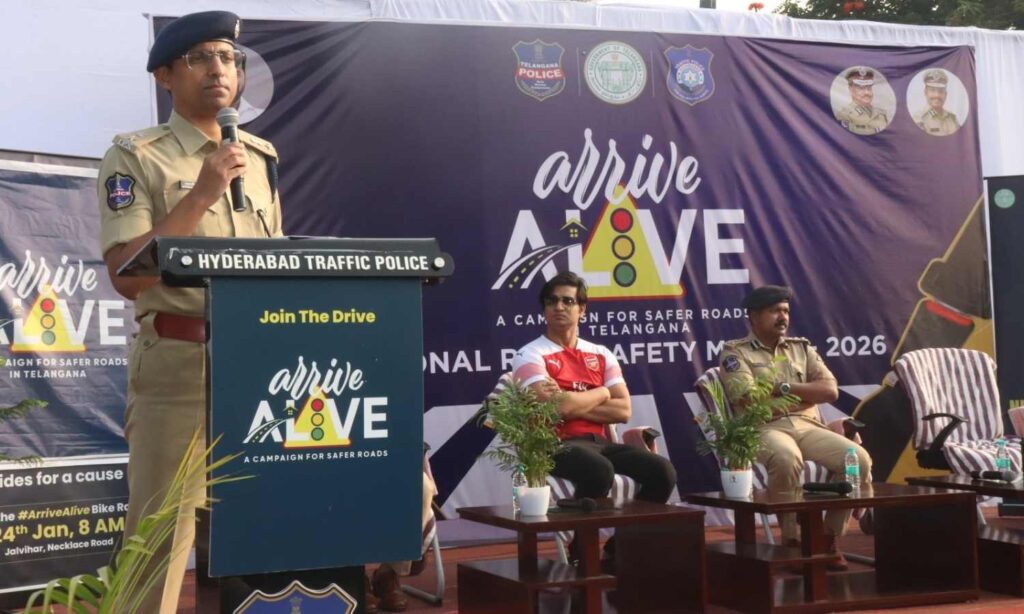 Arrive Alive campaign held at Jalavihar in Hyderabad