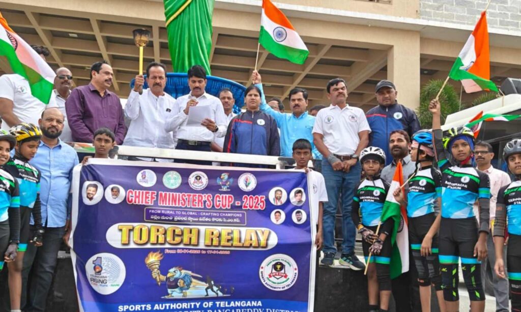 Chief Minister Cup 2025 torch relay organised in Rangareddy