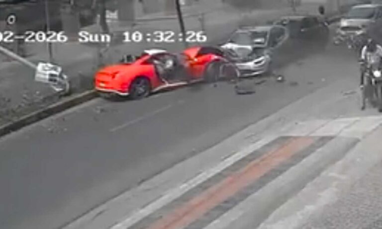 Ferrari Car Accident Reported in Jubilee Hills Hyderabad