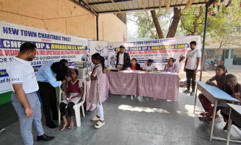 Free eye testing camp held by NTCT in Hyderabad