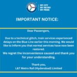Hyderabad Metro Blue Line restored after glitch