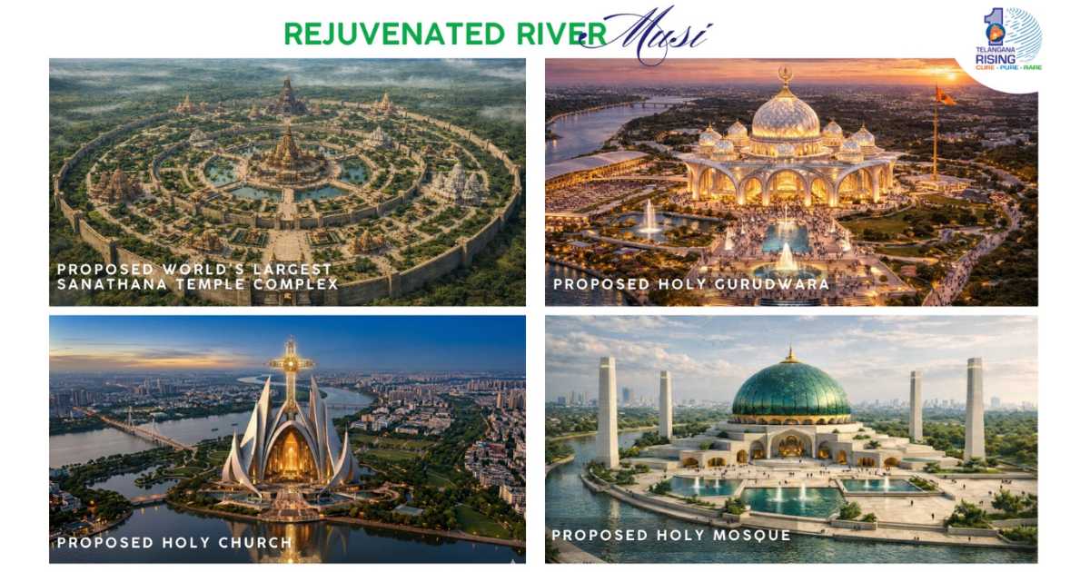Grand Musi Riverfront temple project anchors Hyderabad vision