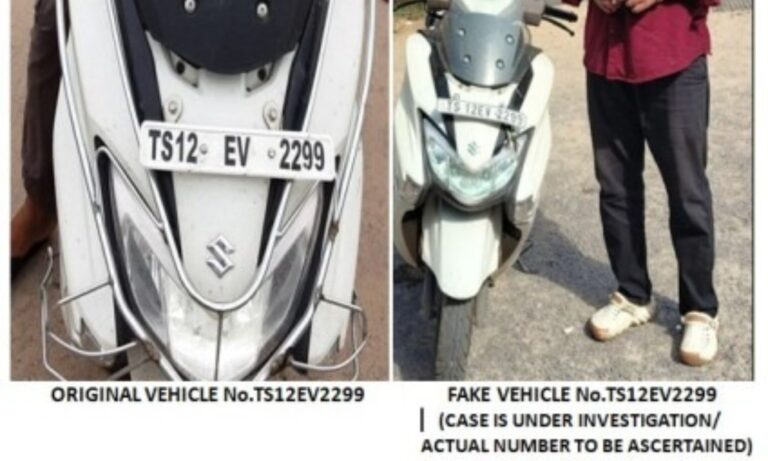 Fake Number Plate Case Detected by Hyderabad Traffic Police