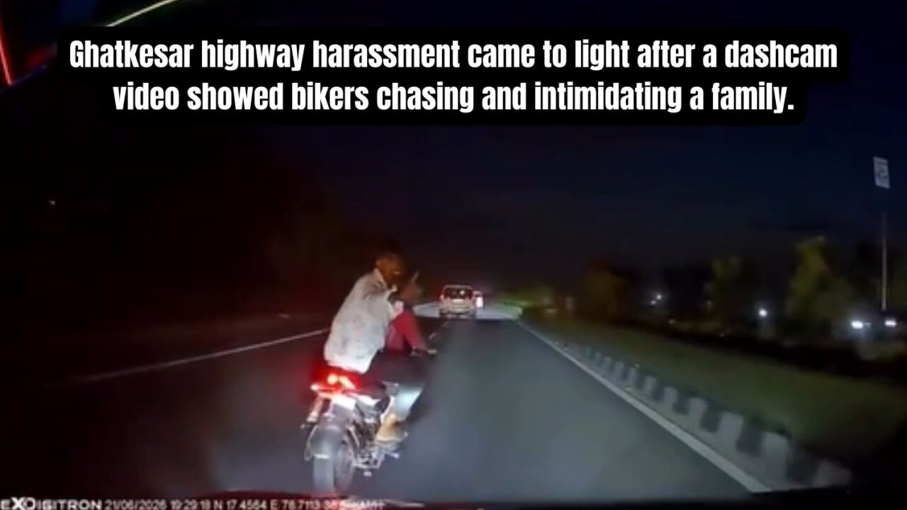 Ghatkesar highway harassment caught on dashcam