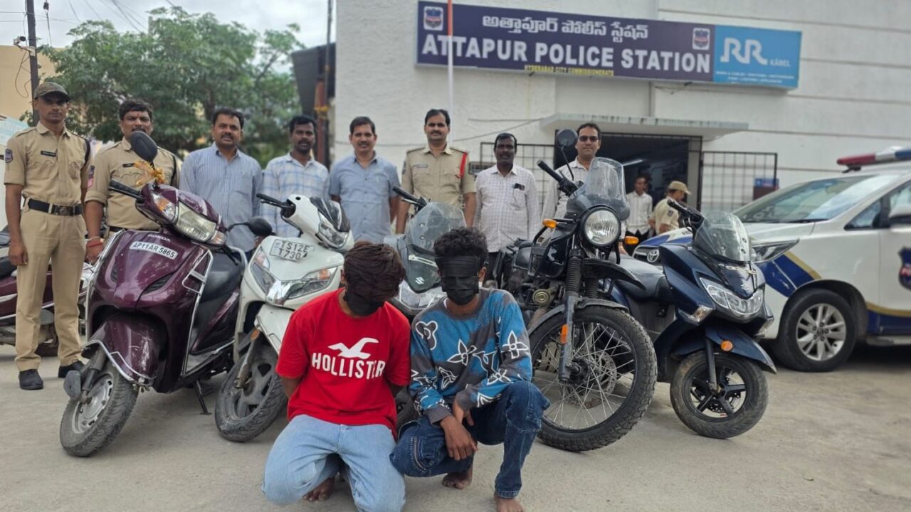 Attapur motorcycle theft case solved, two held